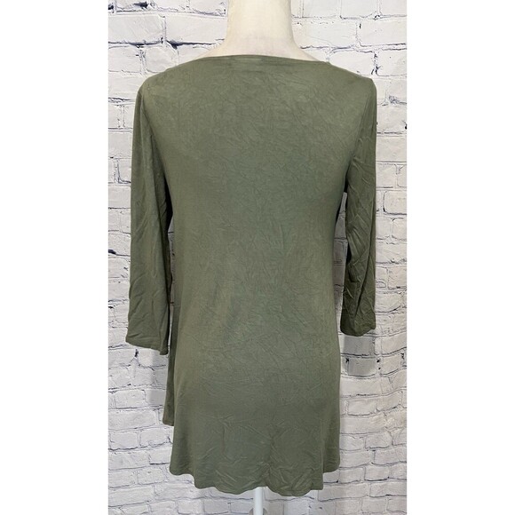 LOGO Lori Goldstein Womens Olive Green Long Sleeve Hi-low Tunic Top Size XS - Picture 4 of 6